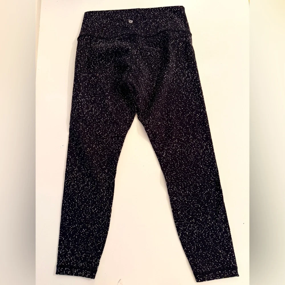 Lululemon Black White Speckled Leggings Size Appx 4 - Picture 2 of 7